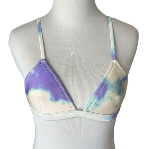 Triangl Bibi Luna blue tie dye neoprene triangle bikini top